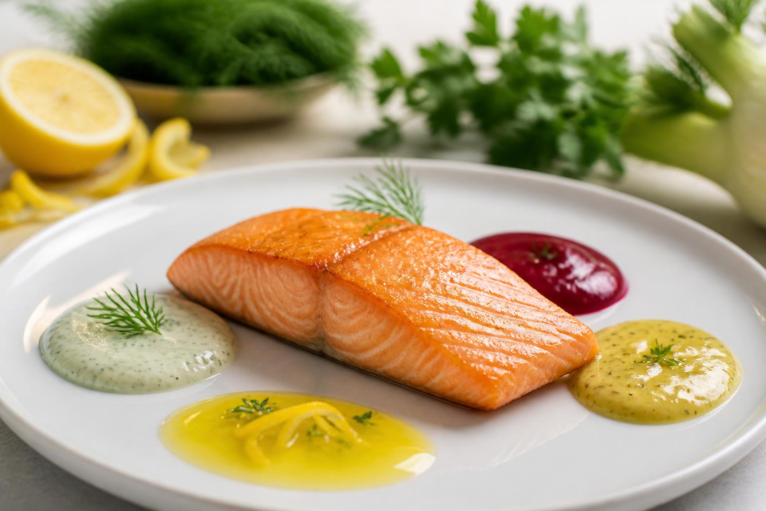 découvrez quelles saveurs privilégier pour créer une sauce d'accompagnement parfaite, qui sublimera délicatement le saumon et révélera tout son goût.