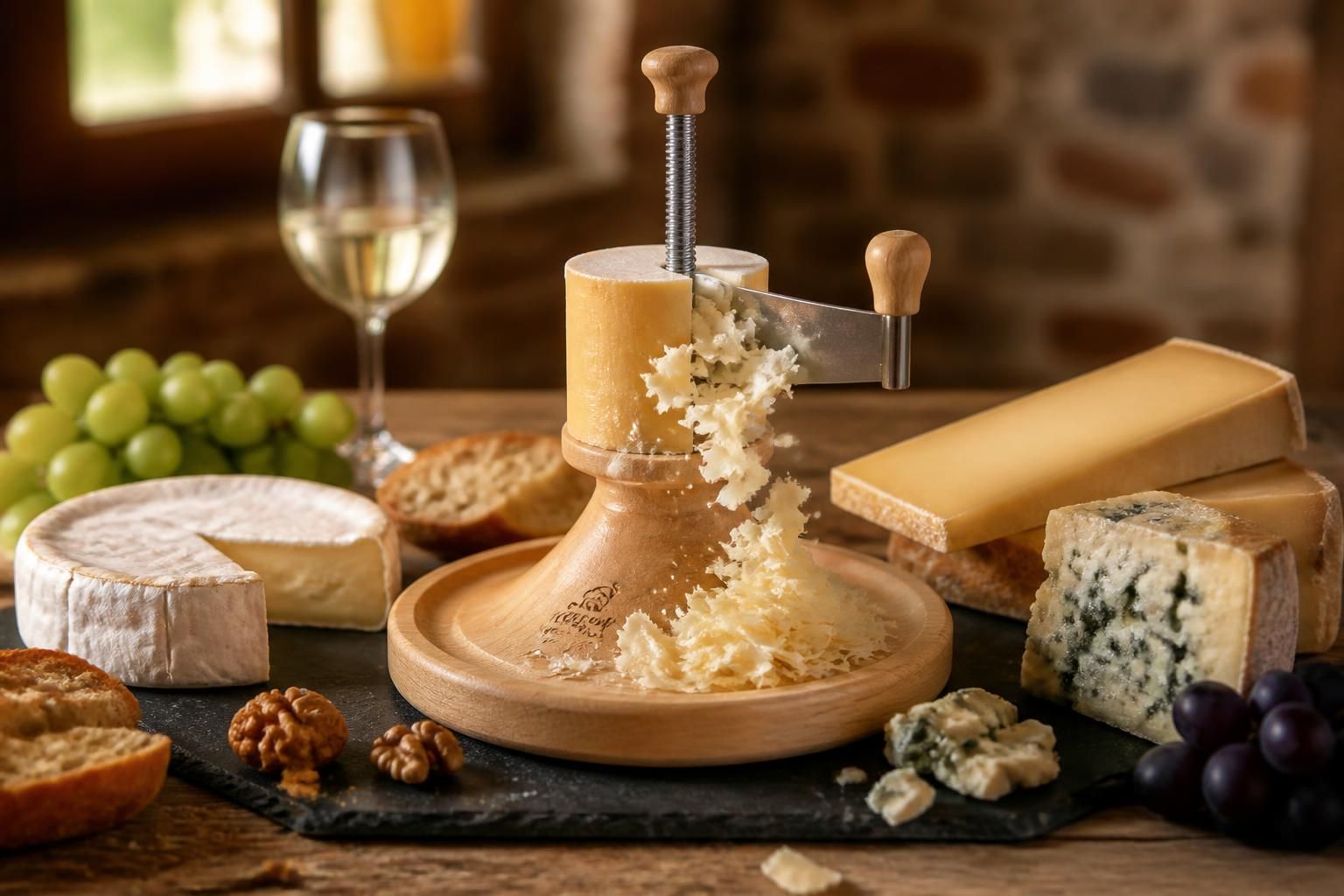 découvrez la girolle, l'ustensile incontournable pour créer des rosettes de fromage élégantes et sublimer vos plateaux fromagers avec style et saveur.
