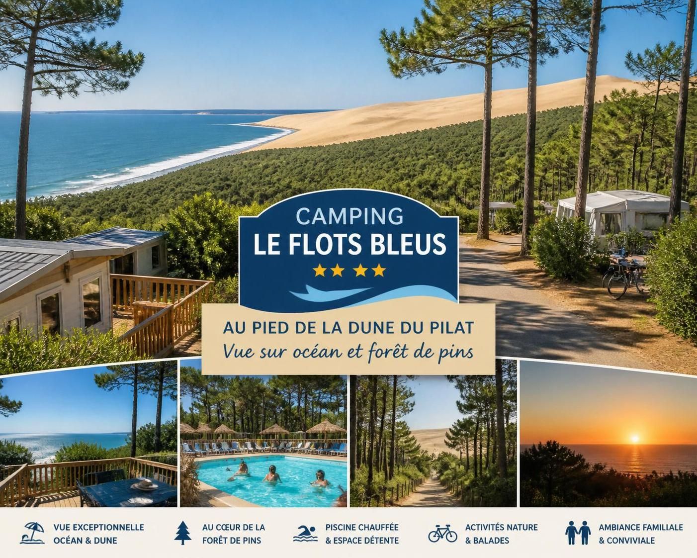 découvrez les flots bleu camping à arcachon, une escapade nature idéale entre dunes sauvages et océan, pour des vacances relaxantes en pleine nature.