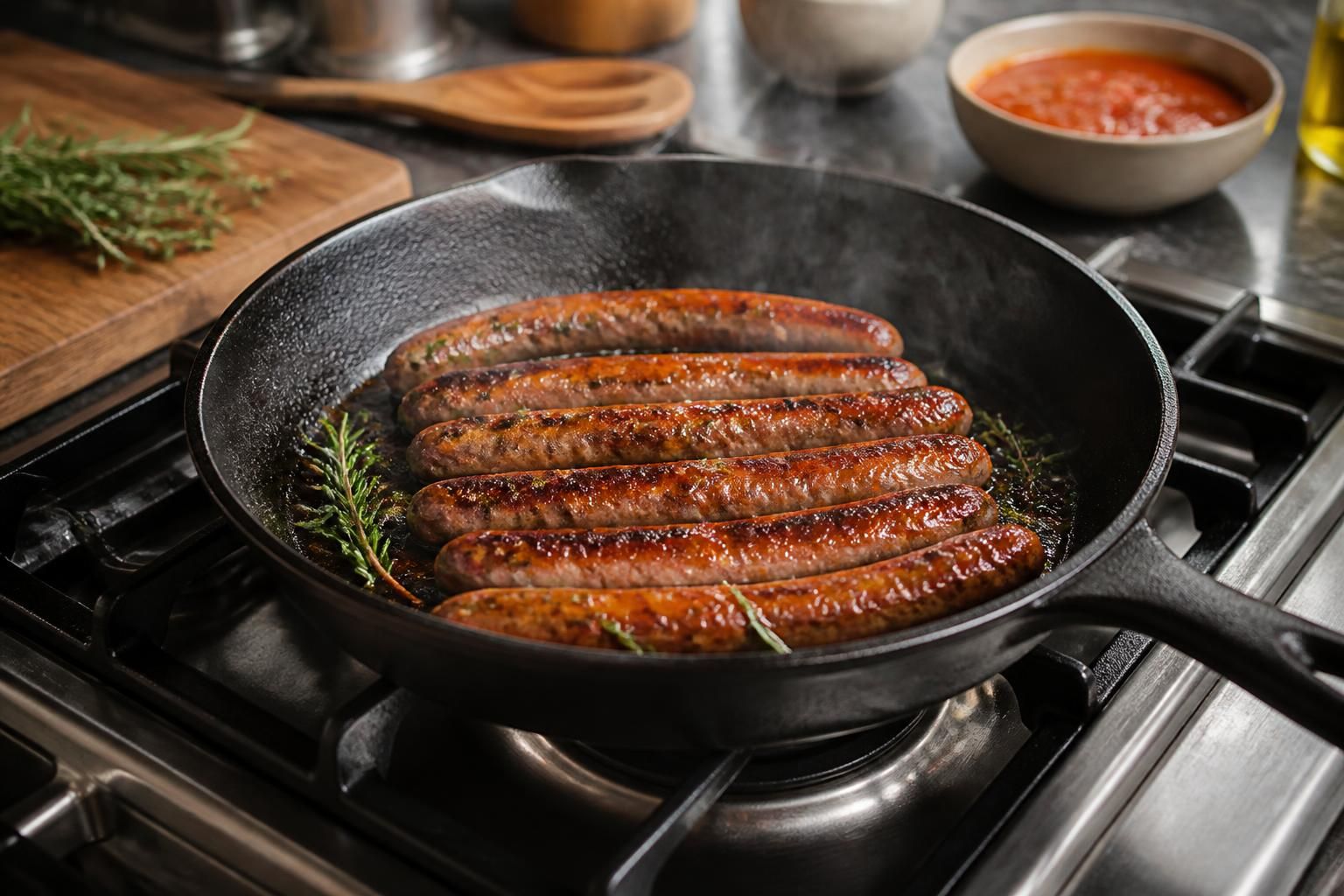 découvrez nos astuces pour cuire vos merguez à la poêle de manière savoureuse et sans éclaboussures, pour un repas réussi à chaque fois.