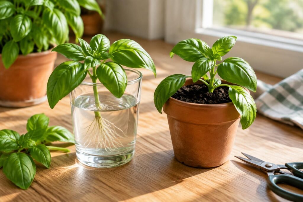 découvrez comment bouturer le basilic facilement, en terre ou dans l’eau, et favoriser l’enracinement pour obtenir de nouveaux plants.