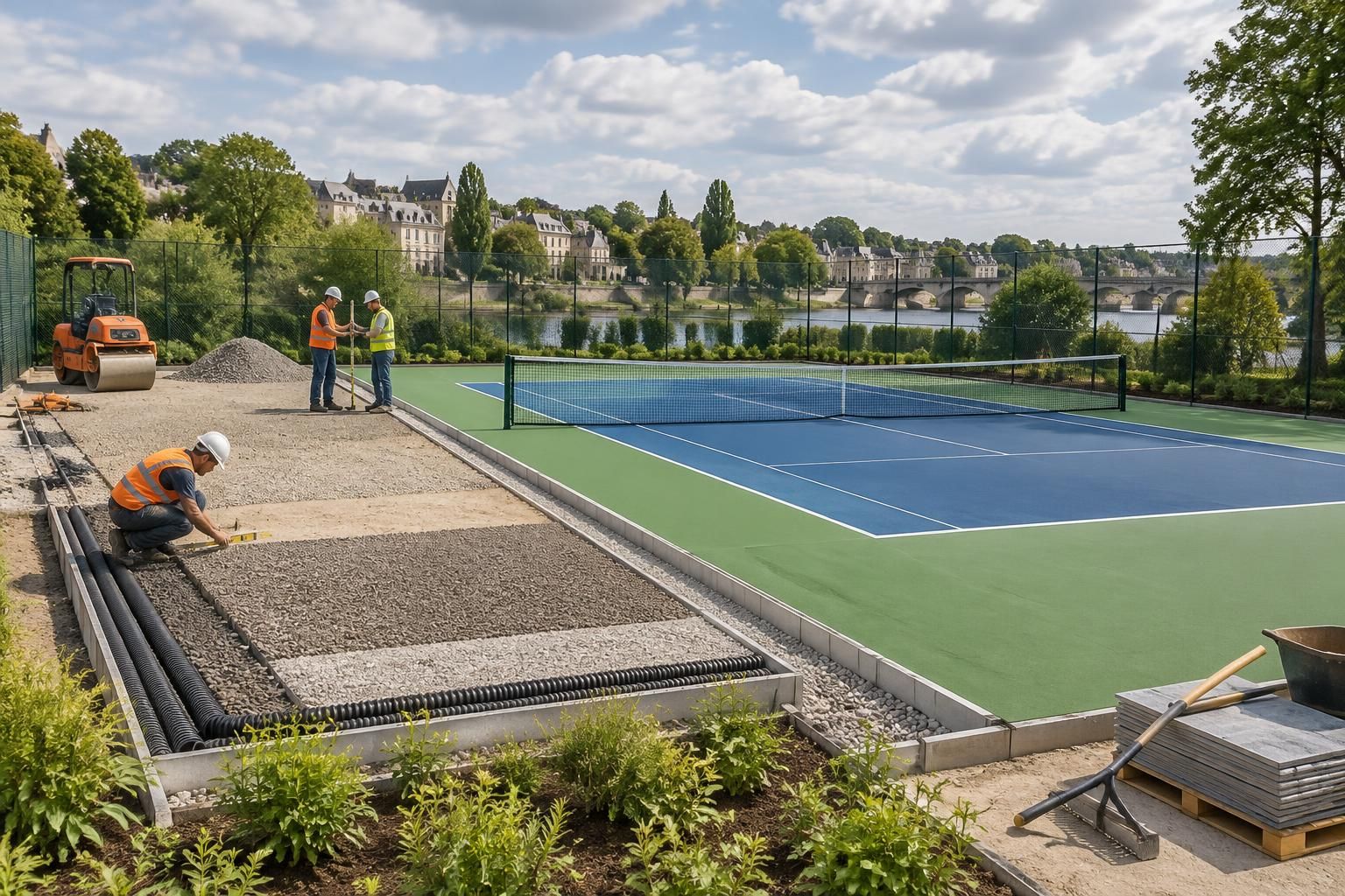 découvrez les étapes clés pour réussir la construction de votre court de tennis à angers : choix du terrain, revêtement, budget et prestataires.