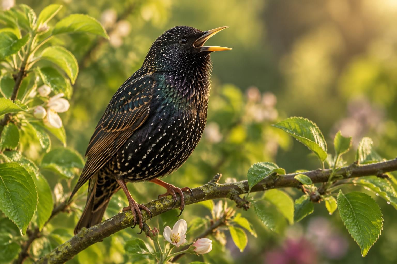 découvrez la signification de la présence de l’étourneau dans votre jardin et apprenez à reconnaître le chant mélodieux et varié de cet oiseau.
