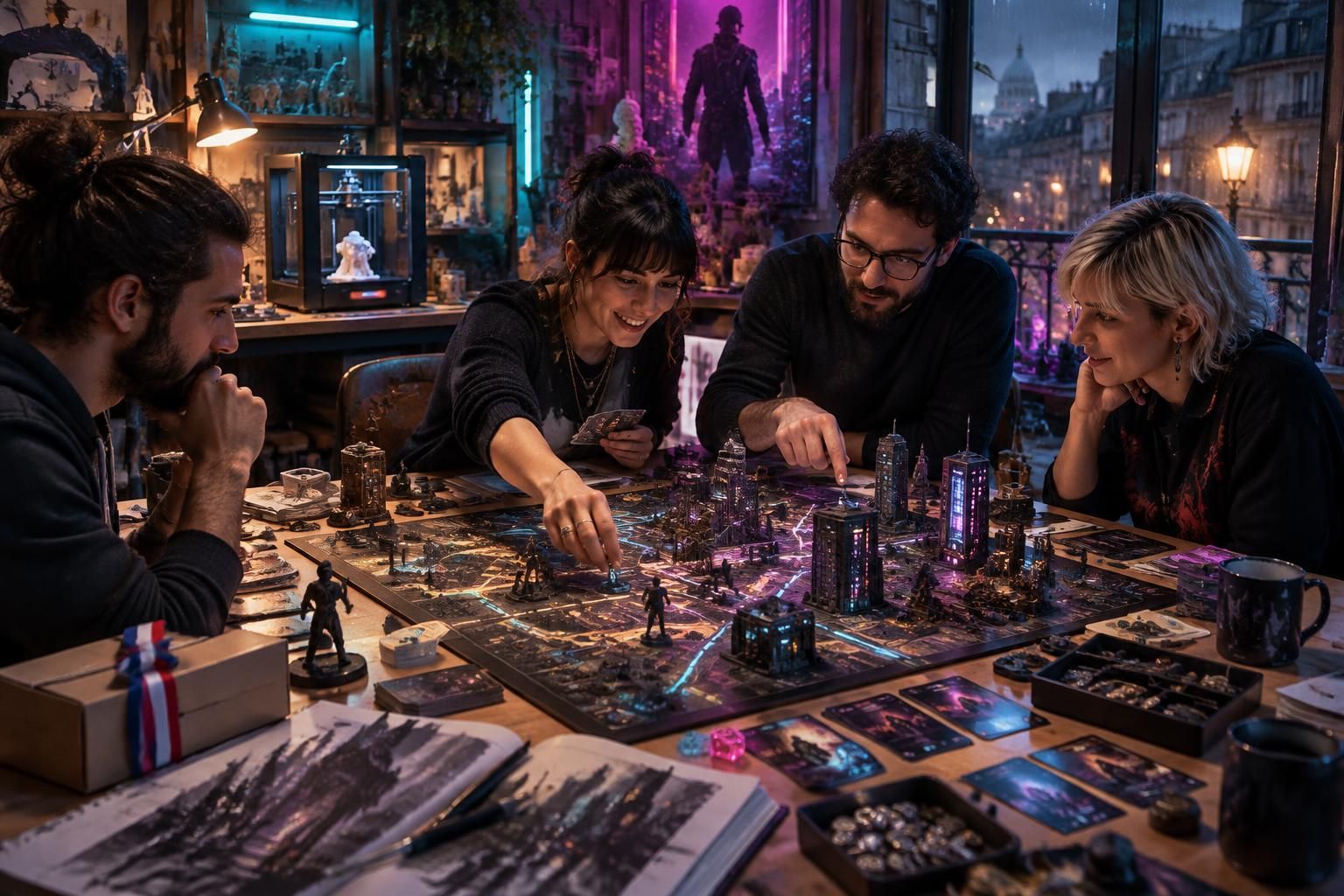 découvrez les jeux de société et projets cyberpunk à soutenir sur kickstarter français : des créations indépendantes, originales et futuristes.