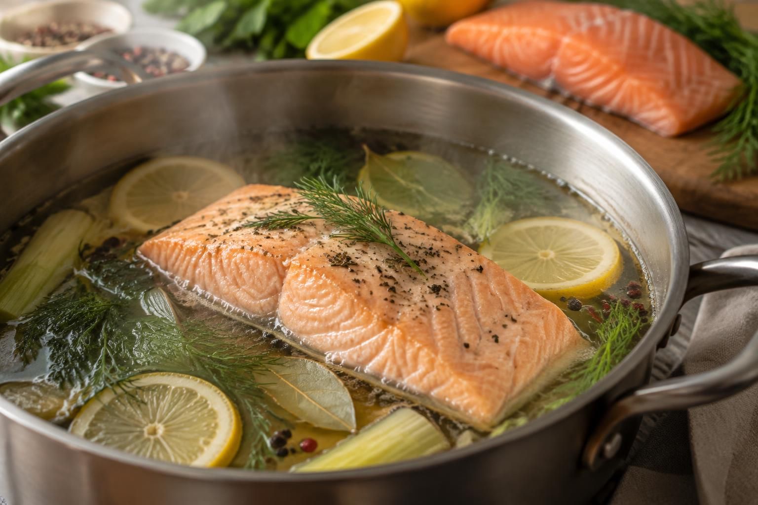 découvrez comment pocher du saumon frais ou congelé et réussir une cuisson douce pour obtenir un poisson tendre, savoureux et parfaitement cuit.